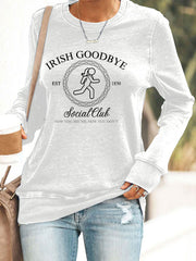Damen Irisches Goodbye bedrucktes Casual Sweatshirt