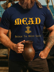 T-Shirt für Herren Wikinger trinken kurze Ärmel
