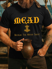 T-Shirt für Herren Wikinger trinken kurze Ärmel