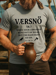 T-Shirt für Herren Wikinger trinken kurze Ärmel