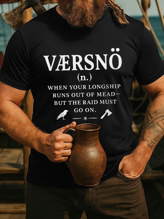 T-Shirt für Herren Wikinger trinken kurze Ärmel
