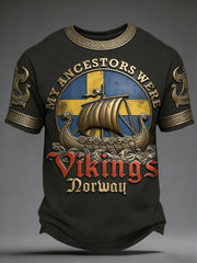 Herren-T-Shirt im schwedischen Wikingerstil mit Print