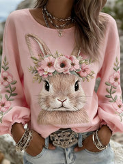 Damen-Osterhasen-Blumen druck-Tops