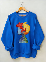 Frauen-Autismus-Bewusstseins-Print-Sweatshirt