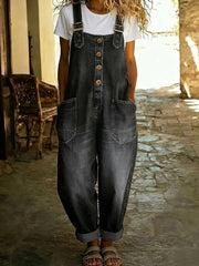 Damen-Lässiger Denim-Jumpsuit
