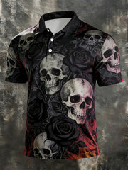 Herren-Shirt mit Totenkopf-Print und kurzen Ärmeln