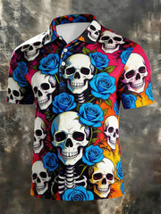 Herren-Shirt mit Totenkopf-Print und kurzen Ärmeln