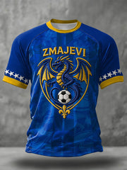Herren Bosno ZMAJEVI Fußballfan-Print-T-Shirt