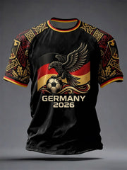 Herren Deutschland Fußballfan Kurzarm-T-Shirt