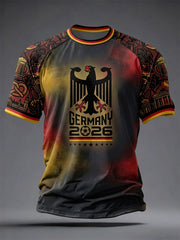 Herren Deutschland Fußballfan Kurzarm-T-Shirt