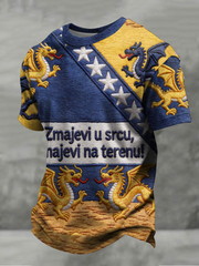 Herren Bosnien ZMAJEVI Fußballfan bedrucktes Kurzarm-T-Shirt