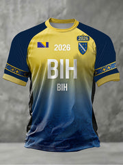 Herren Bosnien ZMAJEVI Fußballfan bedrucktes Kurzarm-T-Shirt