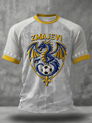Herren Bosno ZMAJEVI Fußballfan-Print-T-Shirt