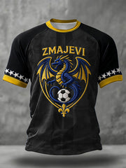 Herren Bosno ZMAJEVI Fußballfan-Print-T-Shirt