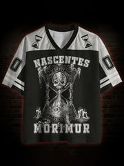 Herren-T-Shirt mit V-Ausschnitt und Print von Nascentes Morimur