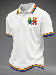 Bedrucktes Hemd mit Regenbogen bär für Männer