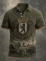 Herren-Retro-Hemd aus Berlin mit Kurzarm und Print
