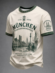 Herren München Stadtgründungsfest-Print Freizeit-T-Shirt