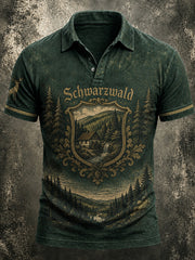 Herrenhemd im Schwarzwald-Stil mit Vintage-Print