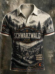 Herrenhemd im Schwarzwald-Stil mit Vintage-Print