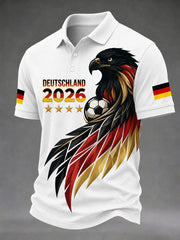 Herren deutscher Fußballfan bedrucktes lässiges T-Shirt