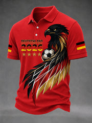 Herren deutscher Fußballfan bedrucktes lässiges T-Shirt