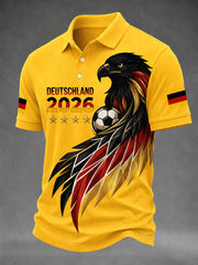 Herren deutscher Fußballfan bedrucktes lässiges T-Shirt