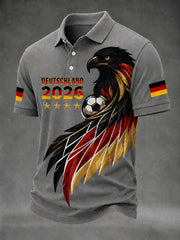 Herren deutscher Fußballfan bedrucktes lässiges T-Shirt