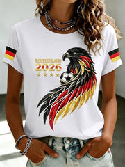 Damen-T-Shirt mit Fußballfan-Print von Deutschland