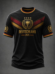 Herren-Deutschland-Fußballfan-T-Shirt mit Grafikdruck