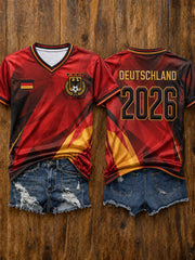 Damen-Fußballfan-T-Shirt mit kurzen Ärmeln, Deutschland 2026
