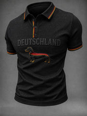 Herren-Dackel-Fußball-Print-Shirt