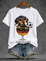 Damen-Artprint-T-Shirt mit kurzen Ärmeln, Deutschland-Design