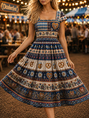 Oktoberfest-Print-Kleid für Damen