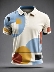 Herrenhemd mit Bauhaus-inspiriertem Kunstdruck