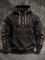Herren-Volkstrauertag-Kapuzenpullover in Übergröße mit abfallenden Schultern und Taschen