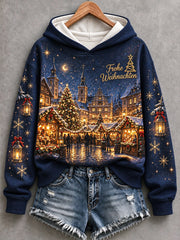 Frauen Weihnachts markt Print Hoodie