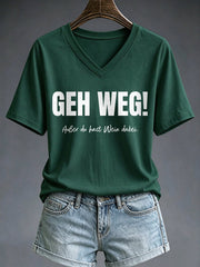 Damen-T-Shirt mit Glühwein-Print und kurzen Ärmeln