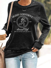 Damen Irisches Goodbye bedrucktes Casual Sweatshirt