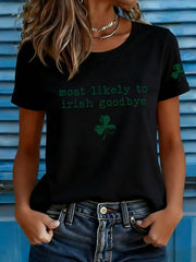 Irisches auf Wiedersehen gedrucktes lässiges T-Shirt für Frauen