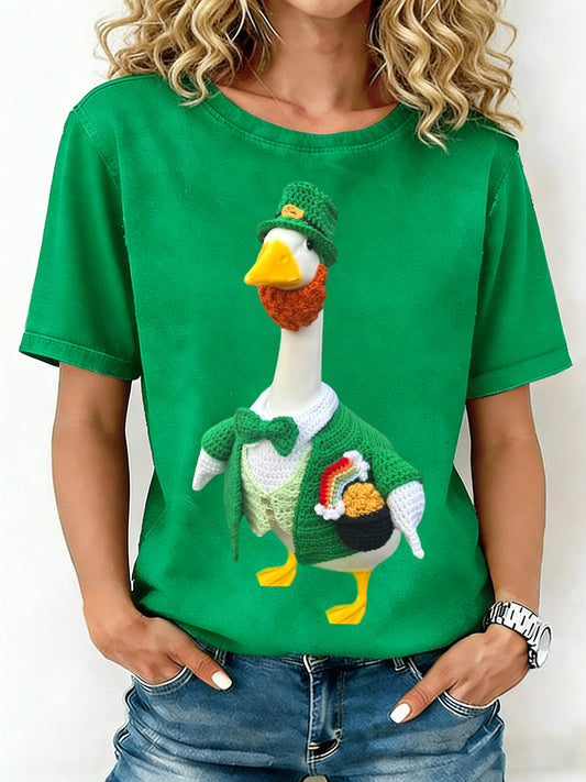 Frauen St. Patrick's Day Häkel muster T-Shirt