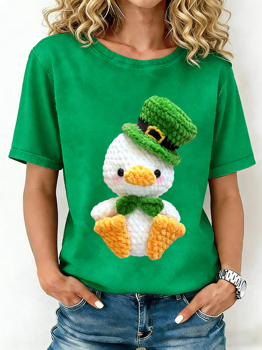 Frauen St. Patrick's Day Häkel muster T-Shirt