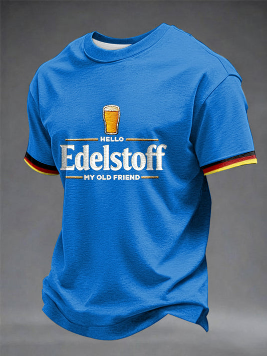 Herren-T-Shirt mit Bierliebhaber-Print und kurzen Ärmeln