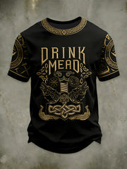T-Shirt für Herren Wikinger trinken kurze Ärmel