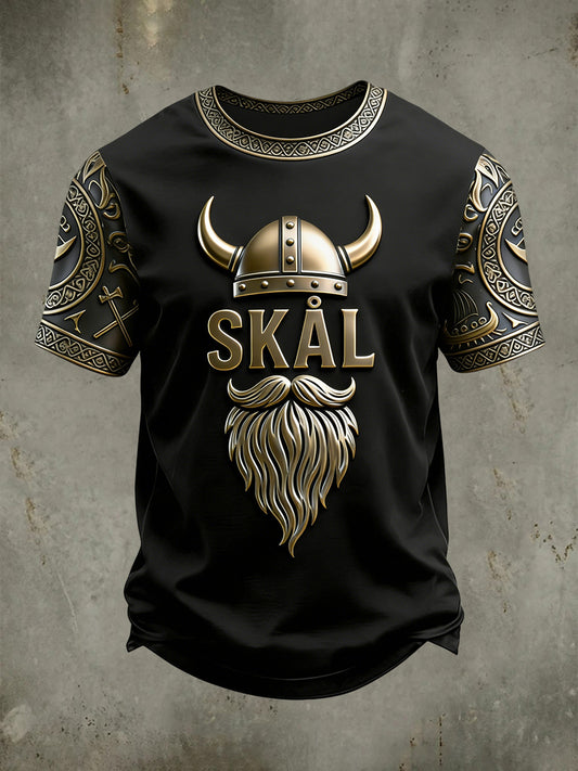 Herren-Viking-Drink-T-Shirt mit kurzen Ärmeln