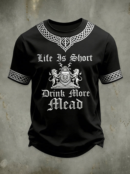 Herren-Viking-Drink-T-Shirt mit kurzen Ärmeln