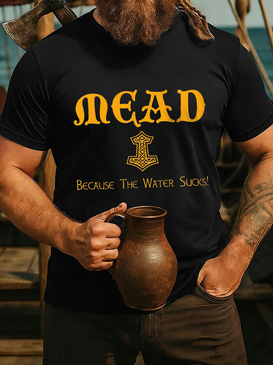 T-Shirt für Herren Wikinger trinken kurze Ärmel