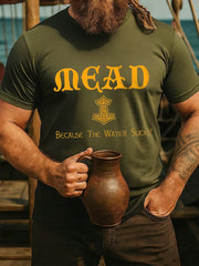 T-Shirt für Herren Wikinger trinken kurze Ärmel