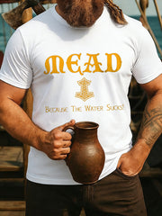 T-Shirt für Herren Wikinger trinken kurze Ärmel