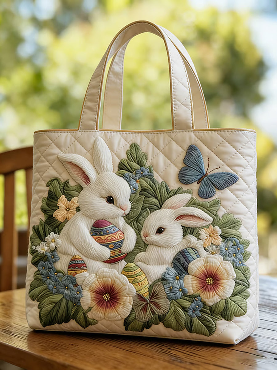 Osterhase Blumen bedruckte Einkaufstasche